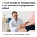 Orthopäde untersucht Knieschmerzen bei Patientin
